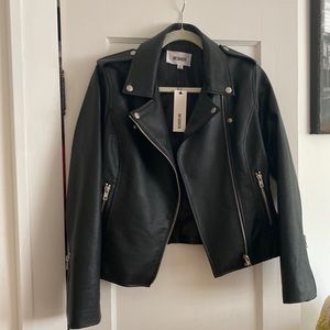 Vegan leather biker jacket
